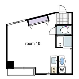 ニューサンシャインビル 7階ワンルームの間取り