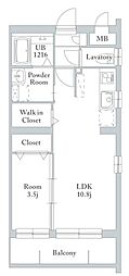 アーベイン末広 1LDKの間取図画像