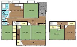 ハザードマップ外の開放感のある中古一戸建て 6DKの間取り