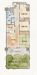 ハピネス田代 3LDKの間取図画像