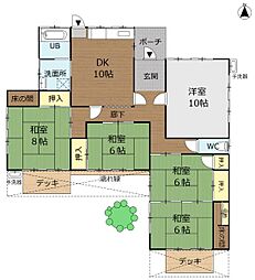 川南町中古平家 敷地230坪超 津波水害ハザード該当なし