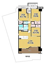 ネオロイヤルハイツ住吉・山之内 3LDKの間取図画像