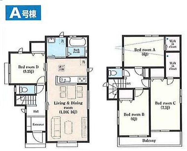 A号棟　土地面積145.19平米　建物面積99.37平米