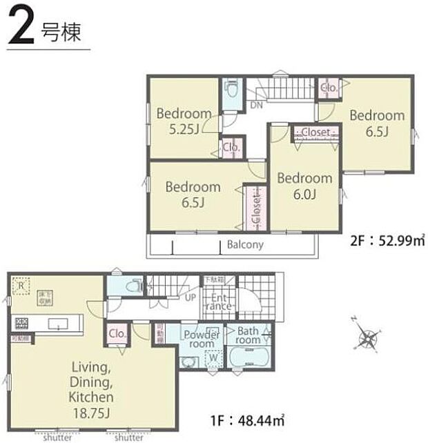2号棟　土地面積130.02平米　建物面積101.43平米