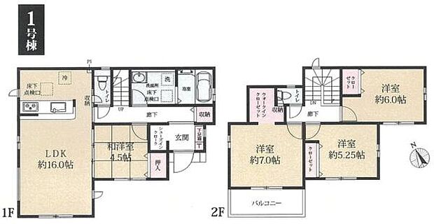 1号棟 土地面積133.80平米 建物面積97.70平米