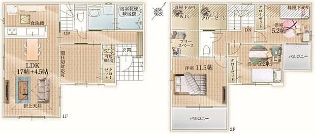 1号棟 土地面積164.94平米 建物面積107.63平米