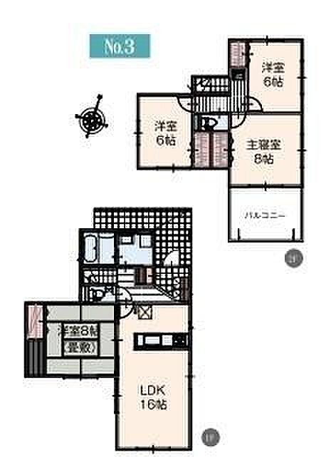 3号棟 土地面積180.00平米 建物面積105.99平米
