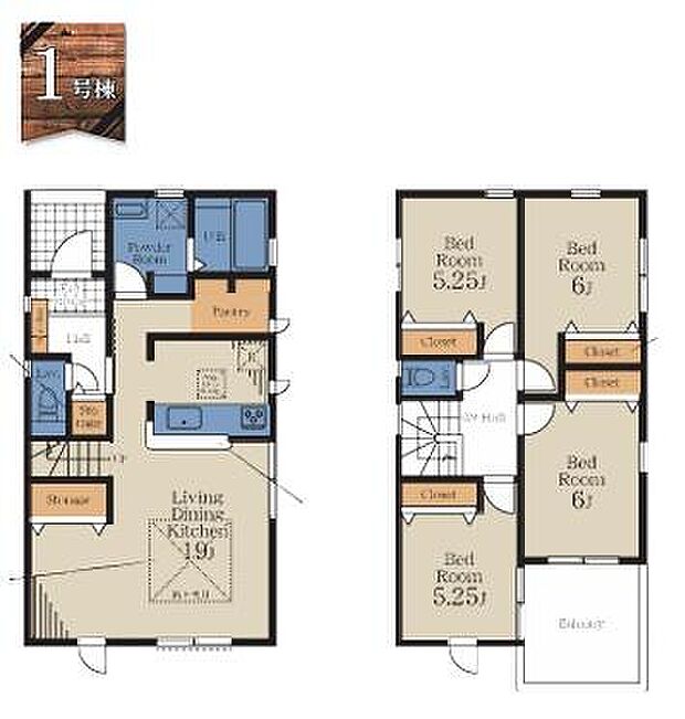 1号棟　土地面積149.80平米　建物面積98.82平米