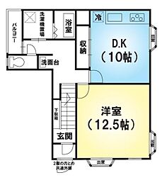 上京区西洞院通椹木町上る東裏辻町 3階部分 1DKの間取り