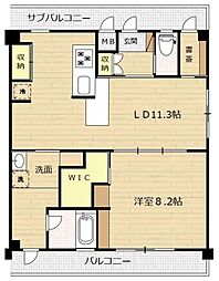フレッシュガーデンK 1SLDKの間取図画像