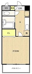 三宮ハイツ 1Kの間取図画像