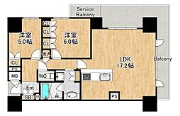 ファインレジデンス住道駅前 2LDKの間取図画像