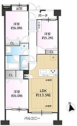 レクセルプラッツァ国立 3LDKの間取り