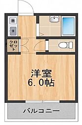 GSハイム平野 1Kの間取図画像