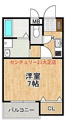 COCOハウス 3階1Kの間取り