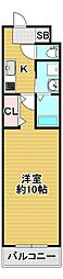 シナジーコート大正泉尾 3階1Kの間取り