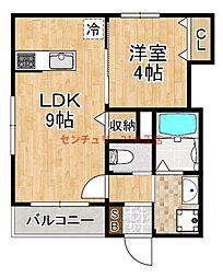 千島1丁目PJ 2階1LDKの間取り