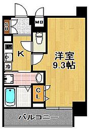 アドバンス大阪ソルテ 4階1Kの間取り
