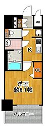 ファステート大正駅前トロフィ 10階1Kの間取り