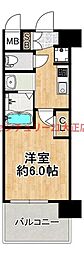EC難波WEST-SIDE8エクシーナ 1Kの間取図画像