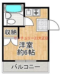 ノーブル3 ワンルームの間取図画像