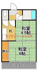 乾ビル 2Kの間取図画像