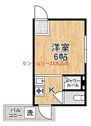 ポートワン 1Kの間取図画像