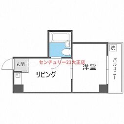 デイズ・ハイツ三先 1DKの間取図画像