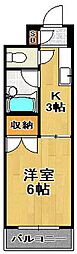 東洋プラザ泉尾 1Kの間取図画像
