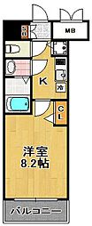 アドバンス大阪ソルテ 1Kの間取図画像