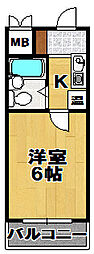 サンパレス大正 1Kの間取図画像