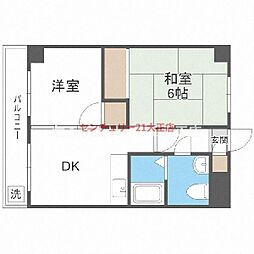 港スカイハイツ 2Kの間取図画像