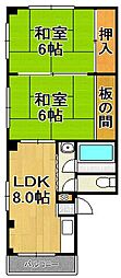 寿ハイツ 2DKの間取図画像