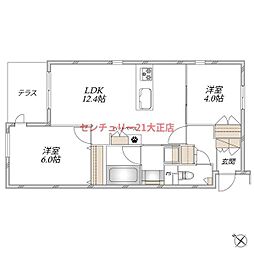 Le ciel Tiida 2LDKの間取図画像