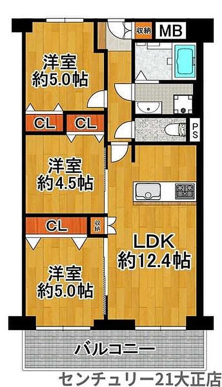 3LDK 間取り