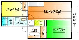 ディアス島泉2 2LDKの間取図画像