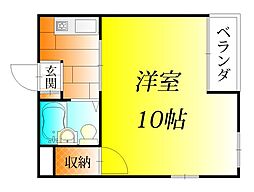 グレイス春日 1Kの間取図画像