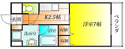 リベラールレベール 1Kの間取図画像