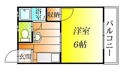 ハイツプリンス 1Kの間取図画像