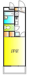 レオパレス河原城 1Kの間取図画像