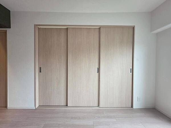 【洋室】リビングに隣接した洋室の扉を閉めた様子