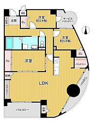 コム古川橋 3LDKの間取図画像
