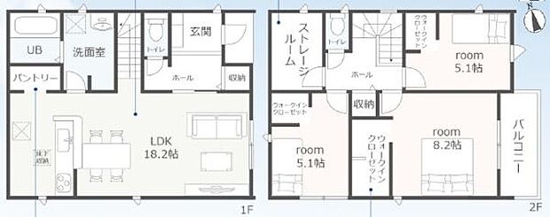 遠鉄ストア、杏林堂ドラックストア等が近隣にあるエリア！全室にウォークインクローゼット、キッチンにはパントリー、2階にはストレージルーム付きの収納豊富な3LDK、2階建て！