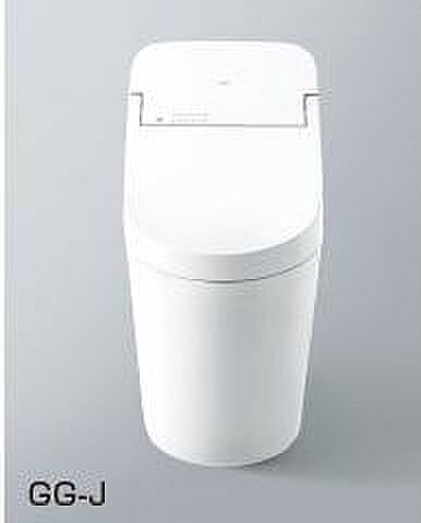 同住宅メーカーの分譲住宅、施工例です。トイレは凹凸が少ないすっきりデザイン。