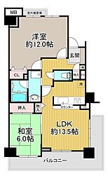 大拓メゾン弁天町磯路公園 2LDKの間取図画像