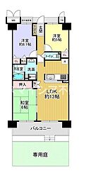 レックス・シティ枚方 3LDKの間取り