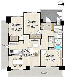 ライオンズガーデン枚方藤阪 3LDKの間取図画像