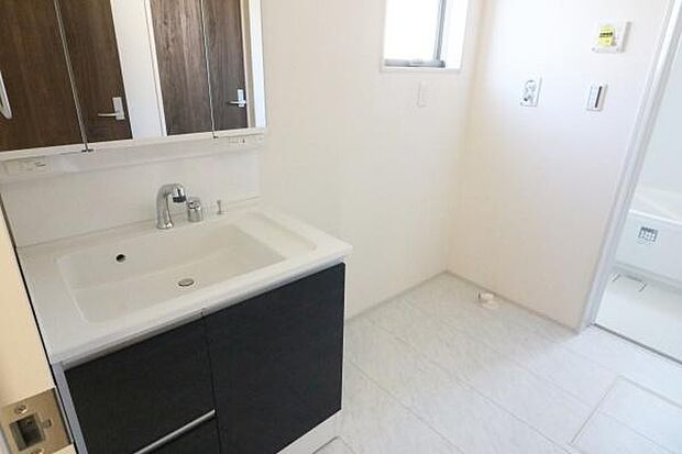 洗面所の様子。シャワー付きドレッサー♪