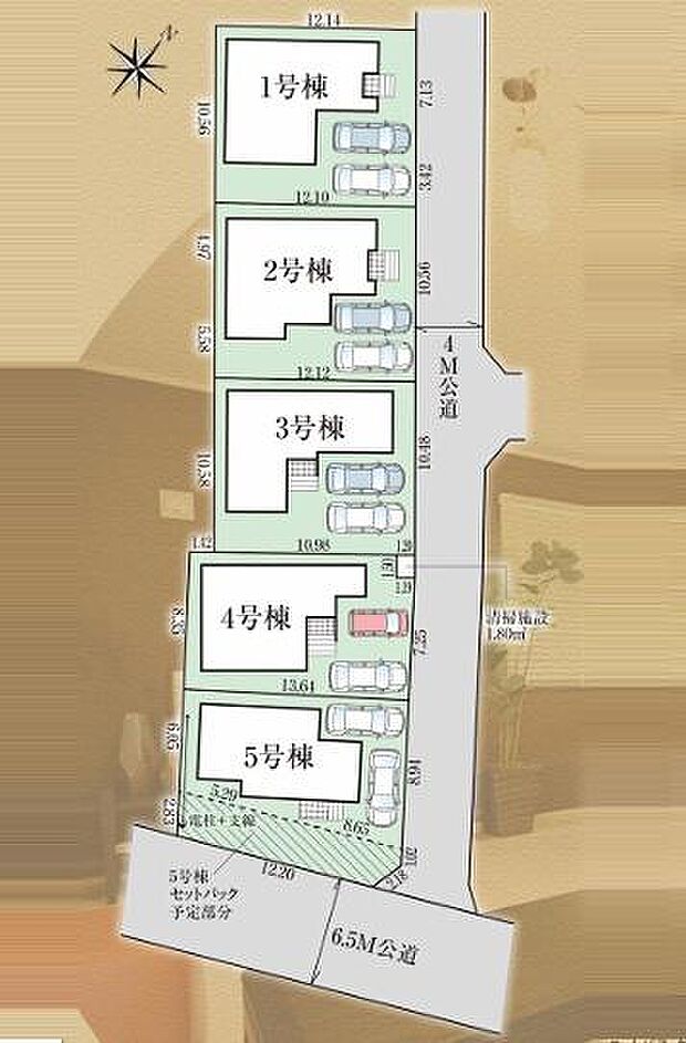 全5棟、4号棟です