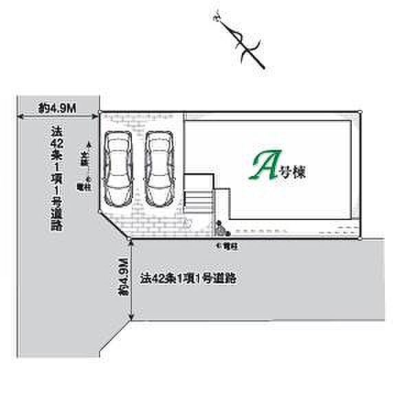 角地で開放的！駐車もラクラク